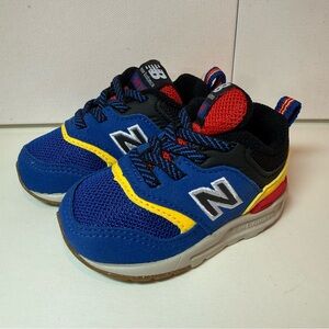New Balance Kids Sneakers in Blue, Yellow, and Red Toddler size 3